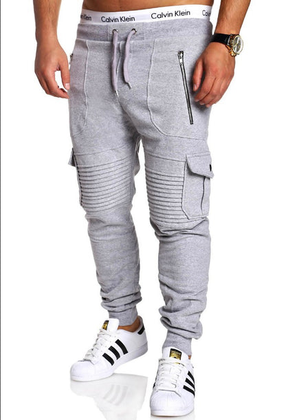 Men's Striped Zipper Casual Sweatpants